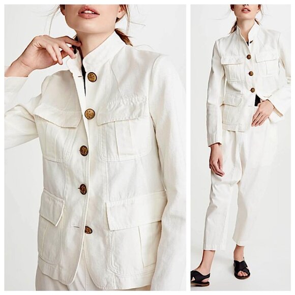 Nili Lotan Jackets & Blazers - Nili Lotan Cambre Utility Jacket in White Sand Size M